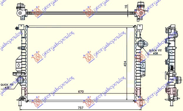 HLADNJAK MOTORA 1.5 TDCi/ECOnetic DIZEL (MAN) (543x362x26) (NRF)