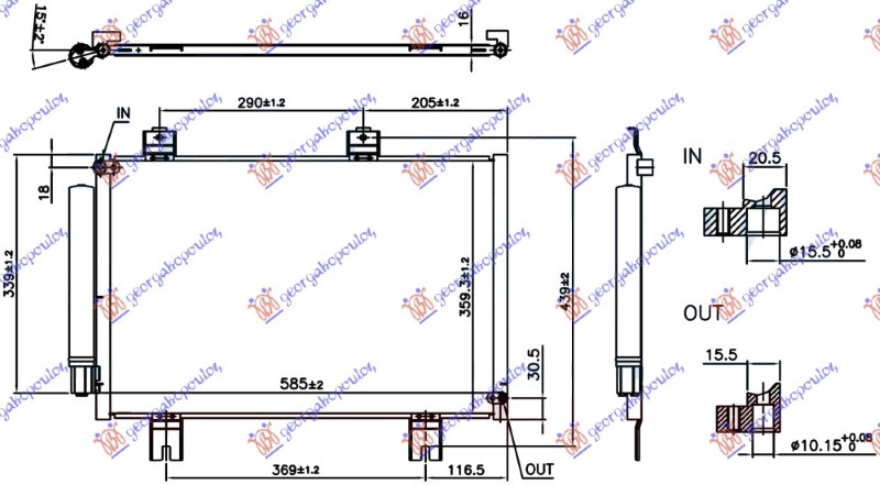 HLADNJAK KLIME 1.3/1.5 BENZIN (545x366x16) (MARELLI)
