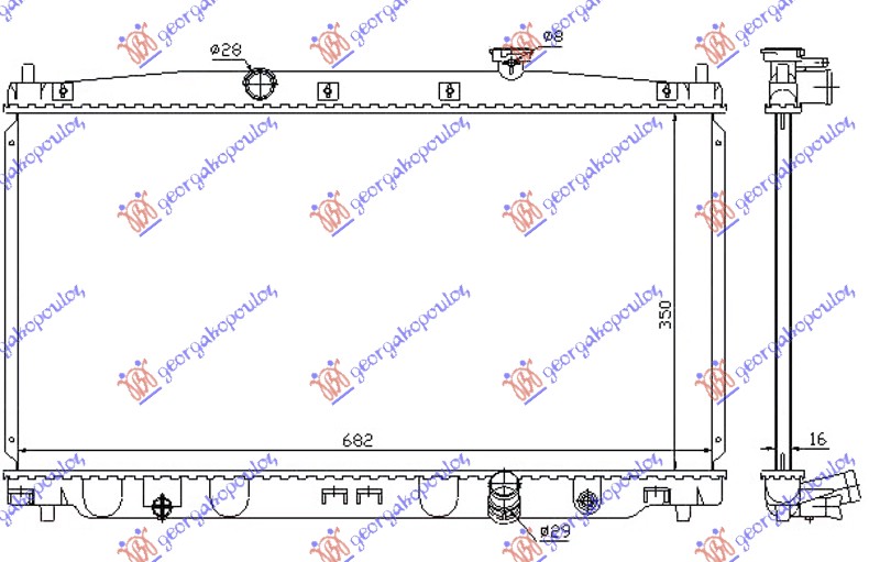 HLADNJAK MOTORA 1.5-i6V HIBRID (AUTO) (35x68x1.6) (NRF)