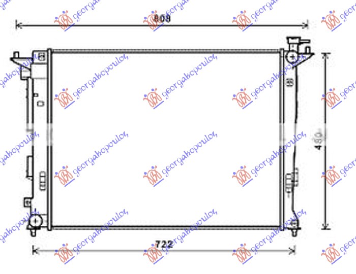 HLADNJAK MOTORA 1.6/2.0 BENZIN (MAN) (630x470x16) (CESKA) (KOYO)
