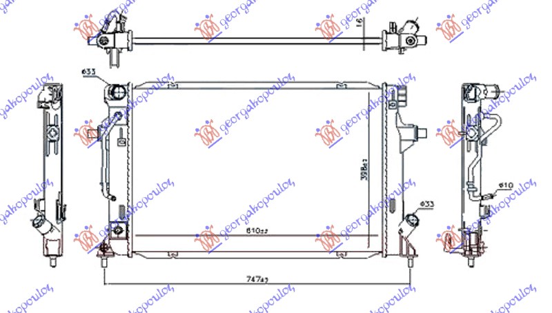 HLADNJAK MOTORA 1.6 DIZEL (650x288x36) SA CEVI (VALEO)