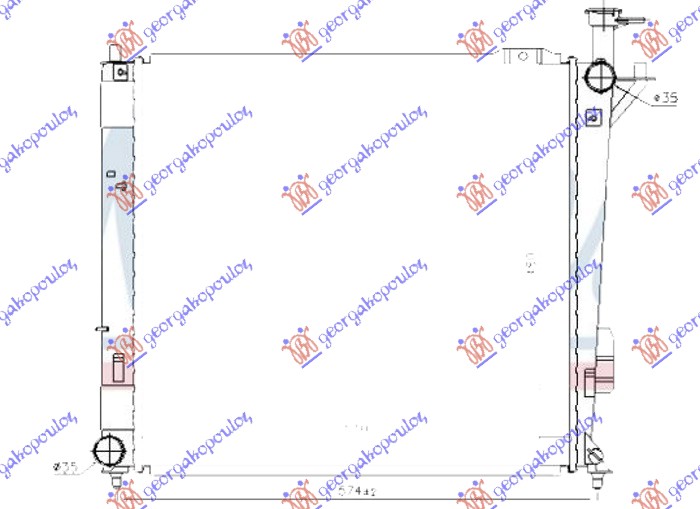 HLADNJAK MOTORA 2.0/2.2 CRDi DIZEL (MAN) (510x480x26) (HALLA TIP) (KOYO)