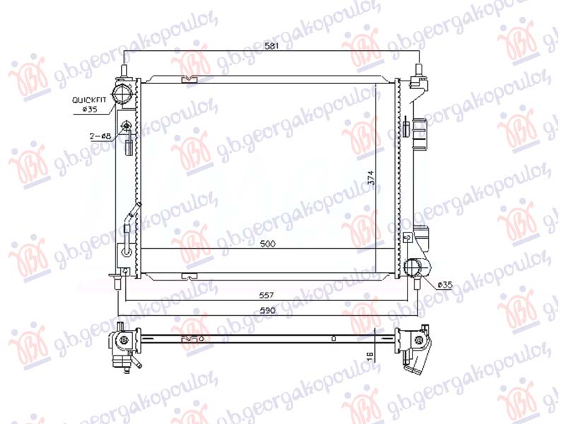 HLADNJAK MOTORA 1.4/1.6 CRDI (AUTO) (+/-AC) (500x373) (NRF)