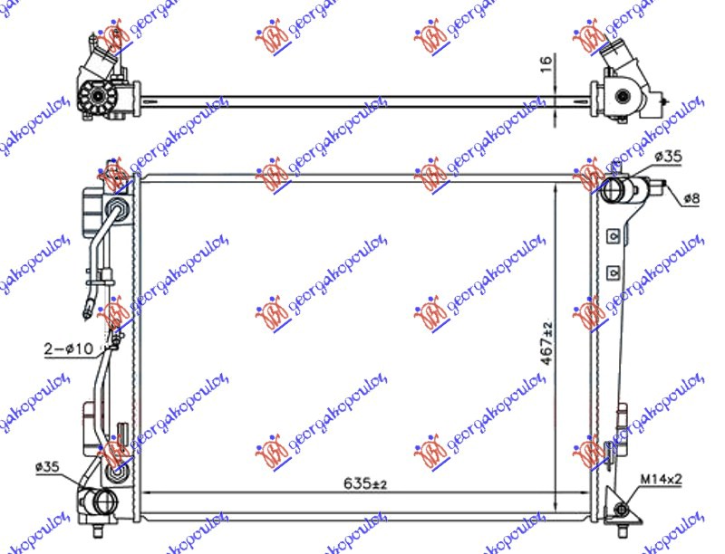 HLADNJAK MOTORA 1.6 GDi - 2.0i BENZIN (AUTO) (640x460) (CESKA) (KOYO)