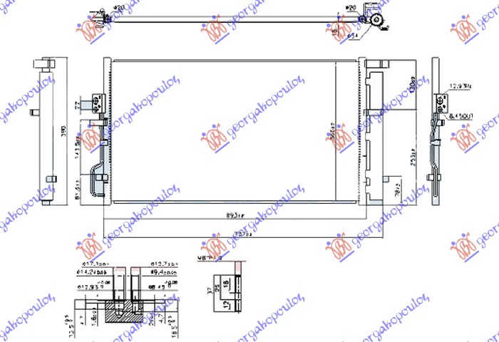 HLADNJAK KLIME 1.6 GDI (99KW) 2.0 MPi BENZIN (655x370x16) (CESKA) (NISSENS)