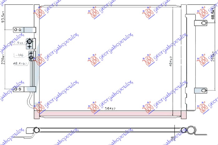 HLADNJAK KLIME 1.6 BENZIN/HIBRID (520x405x16) (KOYO)