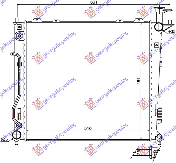 HLADNJAK MOTORA 2.0/2.2 CRDi MAUELNI/AUTO (51x48.3x26) (NISSENS)