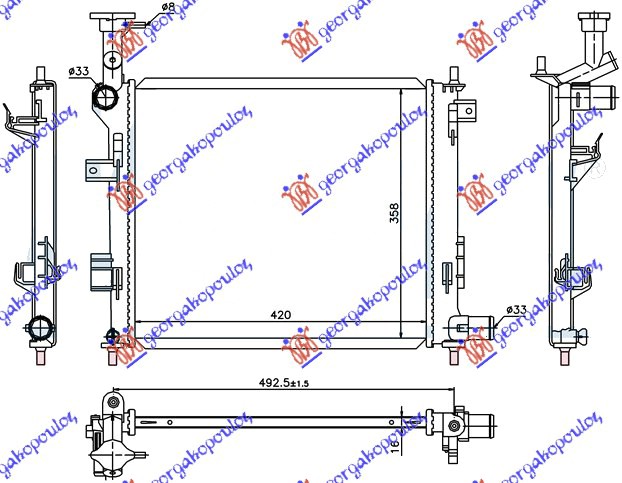 HLADNJAK MOTORA BENZIN (MAN) (42x37) (VALEO)