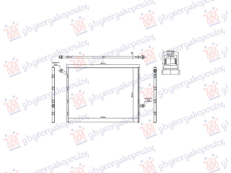 HLADNJAK MOTORA DODATNI BENZIN/DIZEL (640x510x16) (MAHLE BEHR PREMIUM LINE)