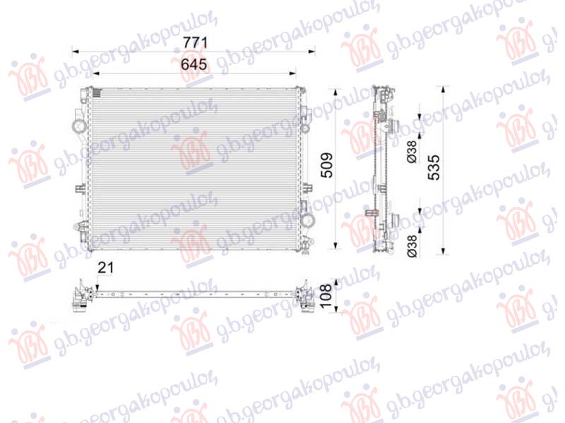 HLADNJAK MOTORA 3.0 BENZIN (645x500) (NRF)