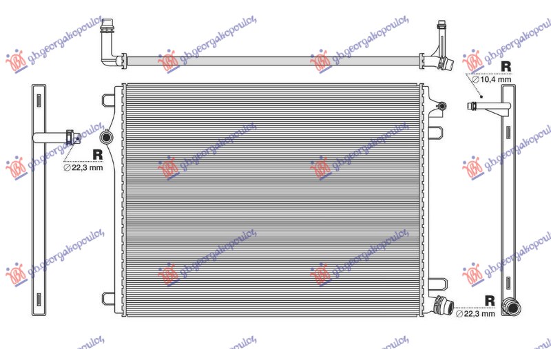 HLADNJAK MOTORA DODATNI 1.5/2.0 BENZIN/HIBRID - 2.0 DIZEL/HIBRID (634x470) (NRF)
