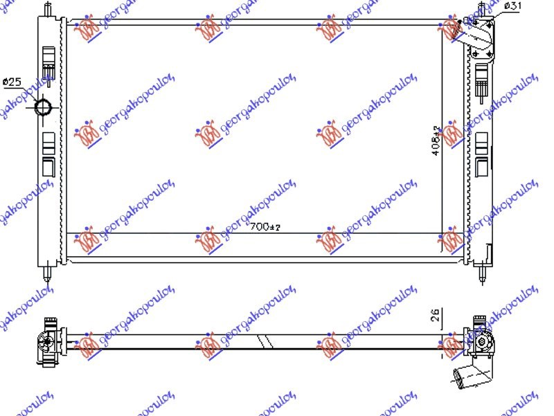 HLADNJAK MOTORA 1.6 DI-D DIZEL (MAN) (700x410) (NRF)