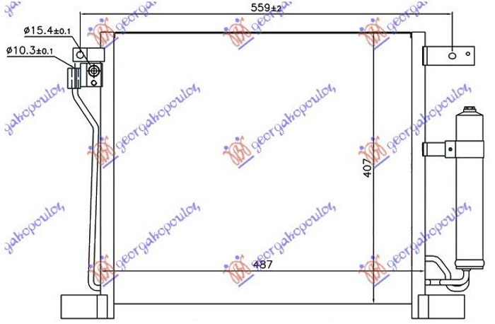 HLADNJAK KLIME 1.6 DIC TURBO BENZIN (485x400x16) (NISSENS)