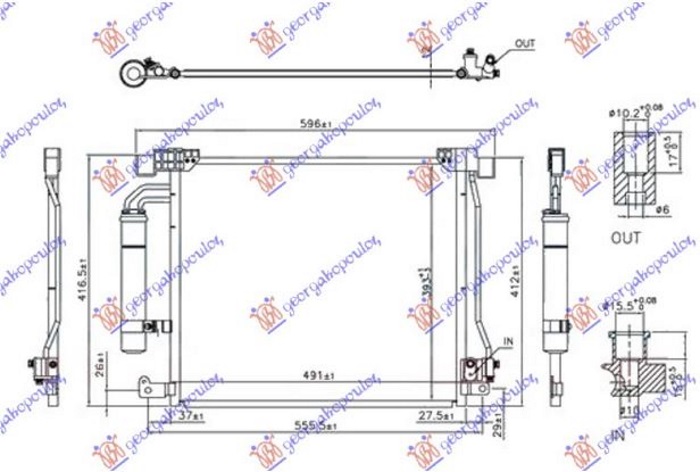 HLADNJAK KLIME 1.2 DIG TURBO / 1.5 dci - 1.6 DIG TURBO (491x414x12) VENTIL PORED