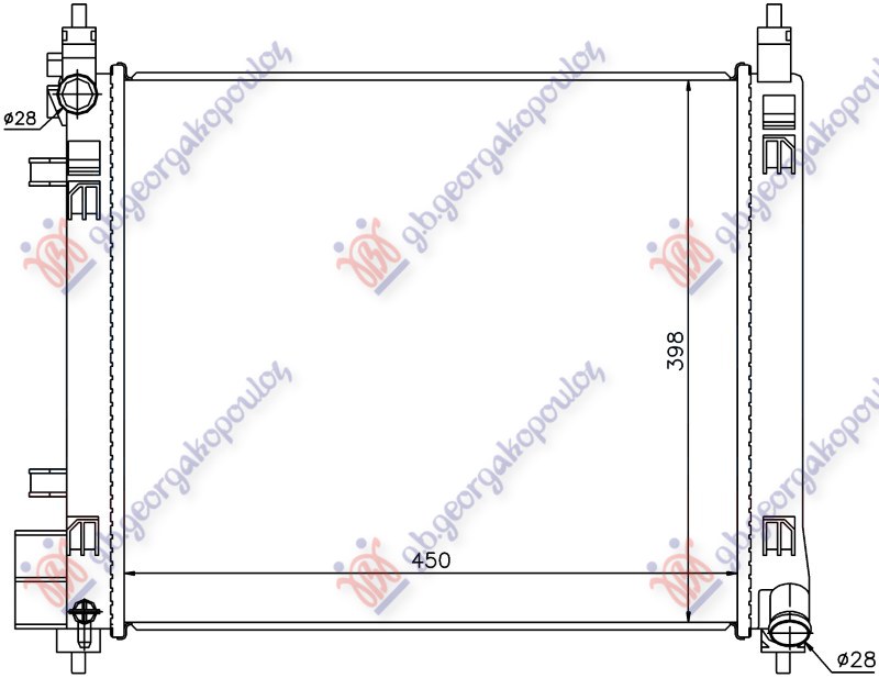 HLADNJAK MOTORA 1.2i 12V 75PS (HR12DE) (40x43) (VALEO)