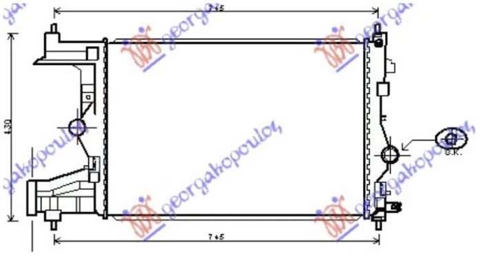 HLADNJAK MOTORA 1.3/1.7 DIZEL (580x395) (NRF)