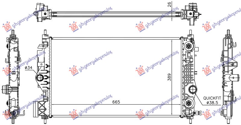 HLADNJAK MOTORA 1.6 BENZIN (AUTO) (665x389) (NRF)