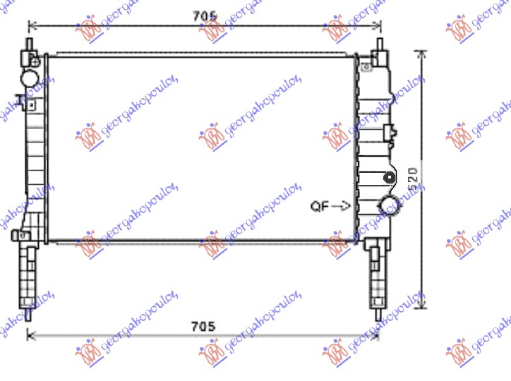 HLADNJAK MOTORA 1.4 16v TURBO BENZIN (MAN) (620x360x26) (NRF)