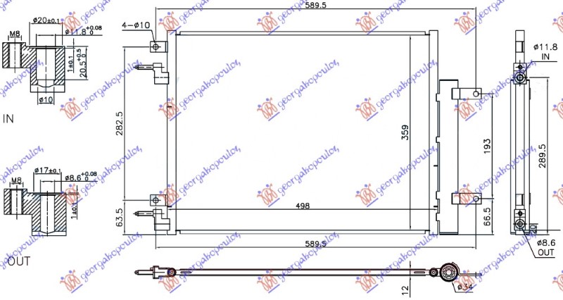 HLADNJAK KLIME ZA SVE MODELSE (460x360x12) (MARELLI)