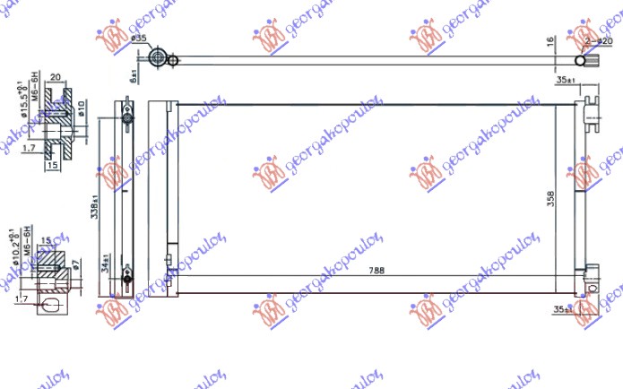 HLADNJAK KLIME 1.6 CDTi (788x356x16) (MARELLI)