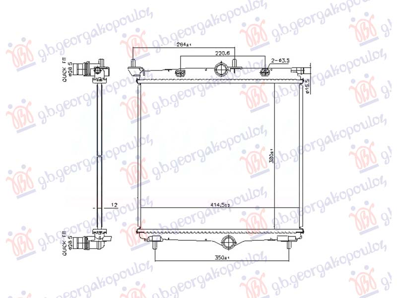 HLADNJAK MOTORA 1.2 BENZIN - 1.5/1.6 DIZEL (MAN/AUTO) (380x414x12) (NRF)