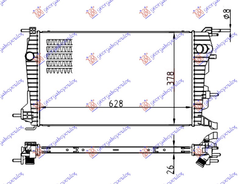 HLADNJAK MOTORA 1.5 dCi (MAN) DIZEL (630x380) (NRF)