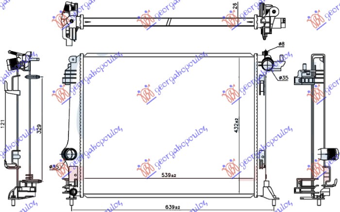 HLADNJAK MOTORA 1.2 Sce-TCE BENZIN / 1.6 dCi DIZEL (540x440x26)