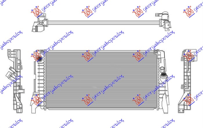 HLADNJAK MOTORA 1.5/2.0 (S) BENZIN (MAN/AUTO) (680x355) (NISSENS)
