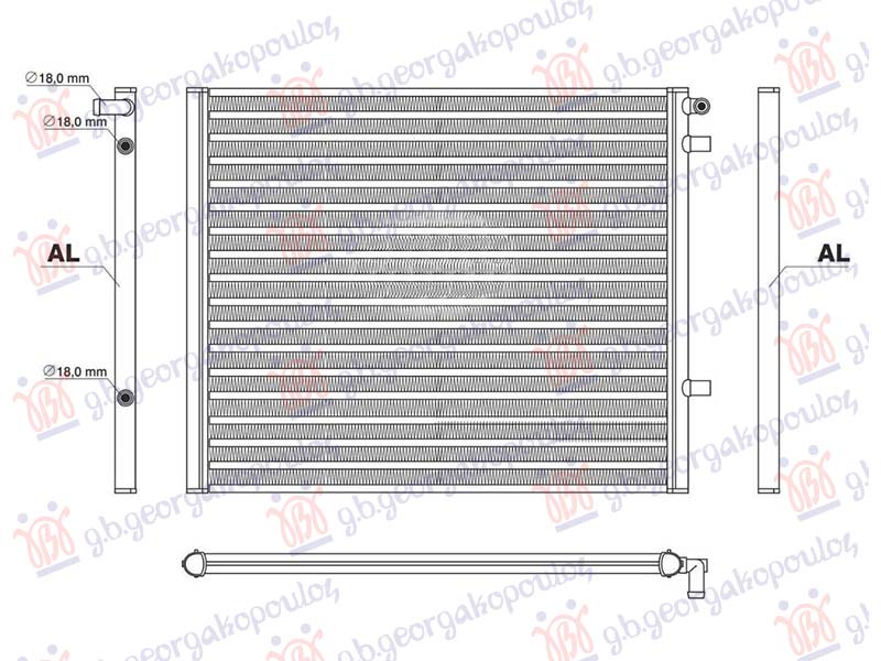 HLADNJAK MOTORA DODATNI 3.0 BENZIN/HIBRID - 3.0 DIZEL/HIBRID (608x531x26)