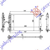 HLADNJAK MOTORA 2.0 TURBO (AUTO) (+/-AC) (68x40)