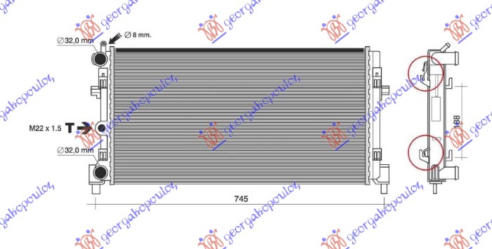 HLADNJAK MOTORA 1.0 BENZIN (MANUELNI) (640x340) (NISSENS)