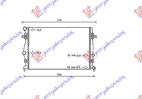 HLADNJAK MOTORA 1.2 TSi BENZIN (650x440x22) (NISSENS)
