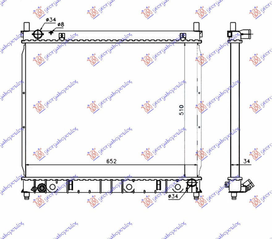 HLADNJAK MOTORA 2.9 TD DIZEL (MAN) (510x660x26) (NISSENS)