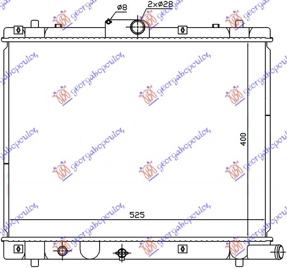 HLADNJAK MOTORA 1.3 DDiS (MAN) (40x54.4x27) (MADJARSKA) (KOYO)