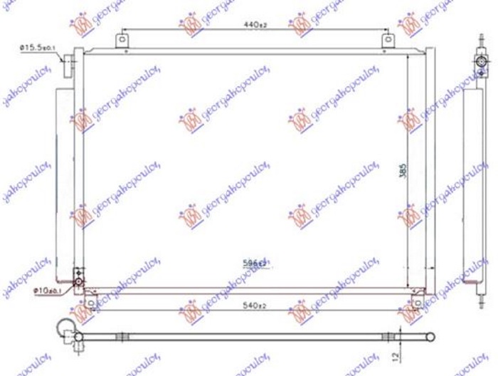 HLADNJAK KLIME 1.0/1.2 I 16v HIBRID BENZIN (565x385x12) (KOYO)