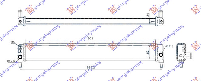 HLADNJAK MOTORA DODATNI 1.8 (600x62x24) (NRF)