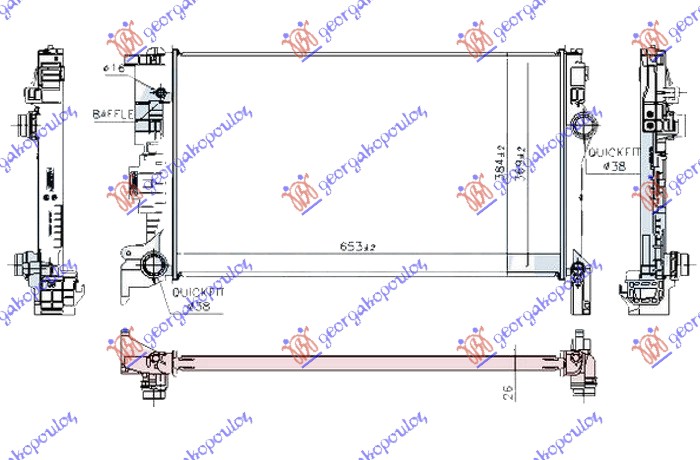 HLADNJAK MOTORA ZA SVE MODELSE BENZIN/DIZEL (650x370x26) (NRF)
