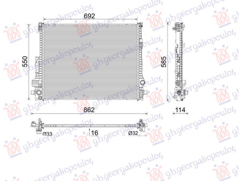 HLADNJAK MOTORA 2.0 BENZIN/HIBRID (690x551) (NISSENS)