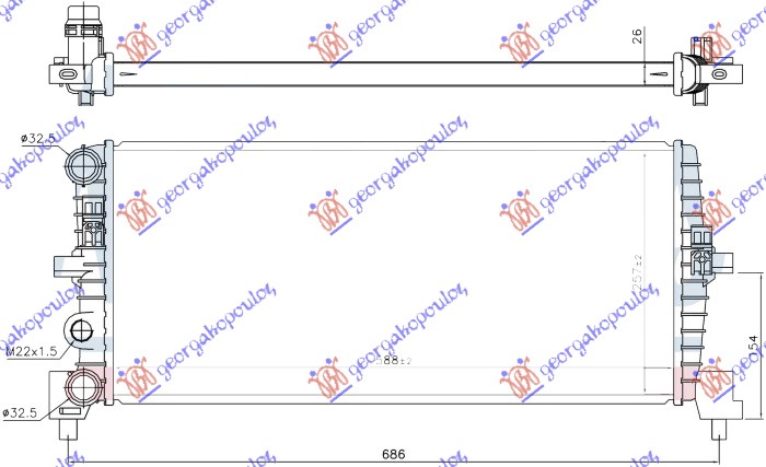 HLADNJAK MOTORA 1.0 Tsi BENZIN (590x260x26) (NISSENS)