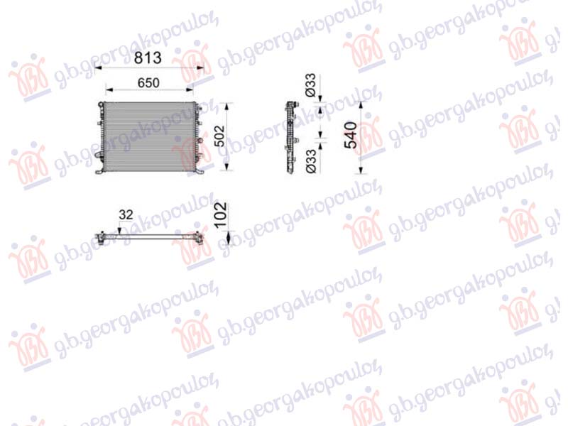 HLADNJAK MOTORA 1.4/2.0 BENZIN - 2.0 DIZEL (650x494) (NISSENS)