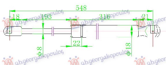 AMORTIZER GEPEK VRATA (548L-520N)