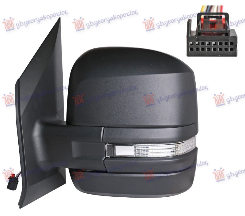 RETROVIZOR ELEKTRICNI SA GREJACEM KRATKI (MIGAVAC) (6 PIN) (A KVALITET) (KONVEKS