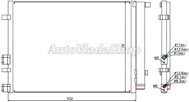 HLADNJAK KLIME 1.2/1.4/1.6 BENZIN (490x370x16)