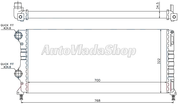 HLADNJAK MOTORA 1.3/1.9cc JTD (+/-AC) (70x30.6)