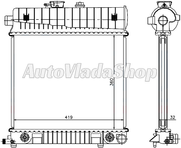 HLADNJAK MOTORA 1.8/2.0/2.2/2.3 (MAN/AUTO) (-AC) (36x43)