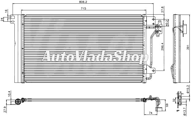 HLADNJAK KLIME BENZIN/DIZEL (68x39x1.6)