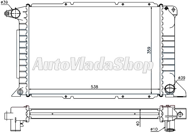 HLADNJAK MOTORA 2.5 TDI (+/-AC) (53.8x35.9)