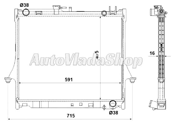 HLADNJAK MOTORA 2.5 TD (MAN) (47.5x59x16)