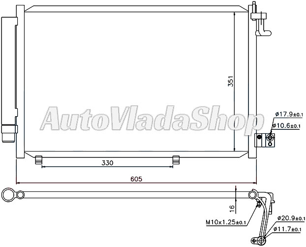 HLADNJAK KLIME BENZIN - 1.4 TDCi (57.5x36)