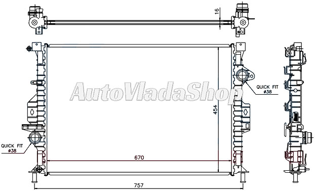 HLADNJAK MOTORA ZA SVE MODELE BENZIN/DIZEL (MAN) (670x454x16)
